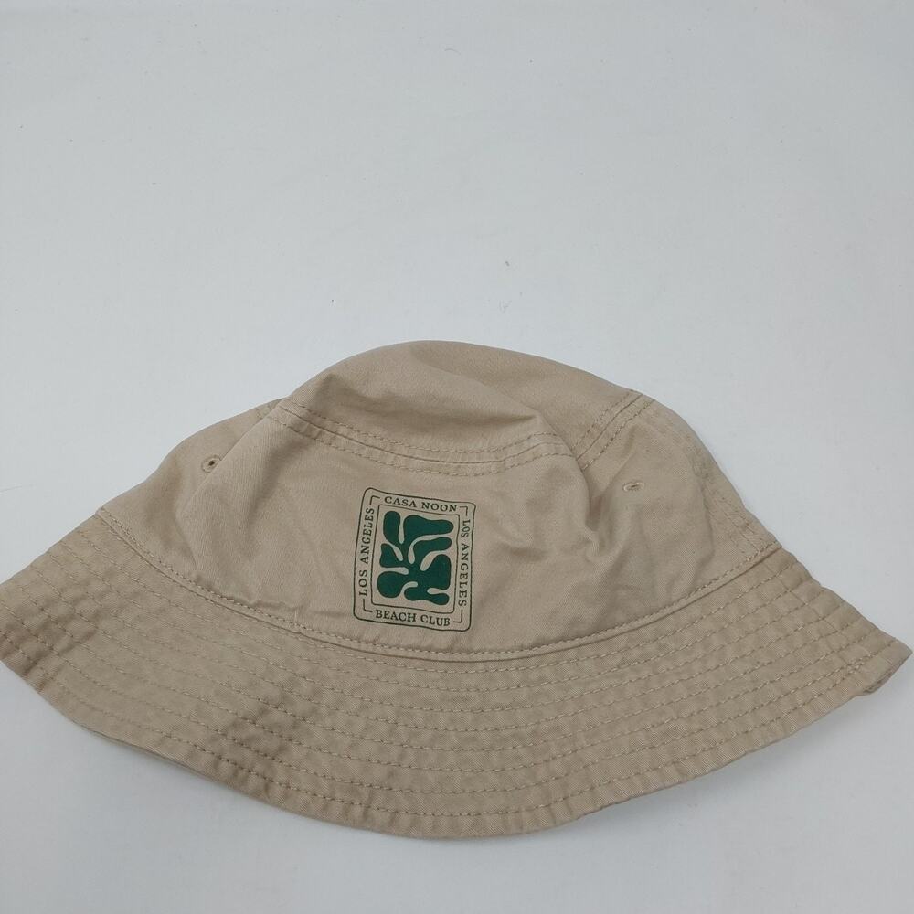 Finery Casa Noon Beach Club Bucket Hat Beige Cotton Medium Los Angeles